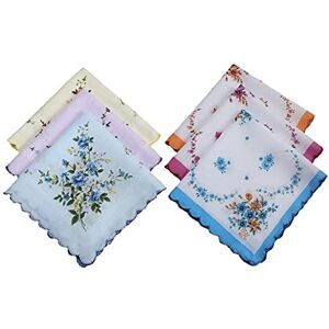 TOSSPER 6 Pcs 30 * 30 Cm Vintage Coton Femmes Hankies Brodé Fleur Hanky ??Floral Mouchoirs Mouchoirs Mélangés - Publicité TOSSPER 6 Pcs 30 * 30 Cm Vintage Coton Femmes Hankies Brodé Fleur Hanky ??Floral Mouchoirs Mouchoirs Mélangés - Publicité