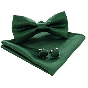 JEMYGINS Noeud Papillon Homme Vert Foncé en Soie Réglable Couleur Unie Plusieurs Couleurs Disponibles de Mariage et Boutons de Manchette et Carré de poche Ensemble Compris Boîte(11) - Publicité JEMYGINS Noeud Papillon Homme Vert Foncé en Soie Réglable Couleur Unie Plusieurs Couleurs Disponibles de Mariage et Boutons de Manchette et Carré de poche Ensemble Compris Boîte(11) - Publicité