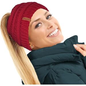 TOSKATOK® Dames Femmes Bonnet Queue de Cheval Plaine Chignon décoiffé Hiver Beanie Chapeau Cap Serre-tête-Taille Unique-Rouge - Publicité TOSKATOK® Dames Femmes Bonnet Queue de Cheval Plaine Chignon décoiffé Hiver Beanie Chapeau Cap Serre-tête-Taille Unique-Rouge - Publicité