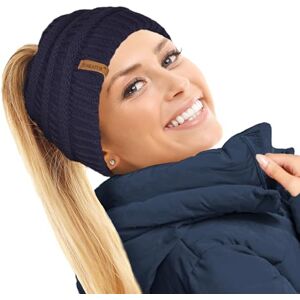 TOSKATOK® Dames Femmes Bonnet Queue de Cheval Plaine Chignon décoiffé Hiver Beanie Chapeau Cap Serre-tête-Taille Unique-Marine - Publicité TOSKATOK® Dames Femmes Bonnet Queue de Cheval Plaine Chignon décoiffé Hiver Beanie Chapeau Cap Serre-tête-Taille Unique-Marine - Publicité