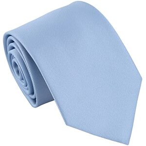 DQT Cravate de mariage classique en sergé uni pour homme, Bleu poudré - Publicité DQT Cravate de mariage classique en sergé uni pour homme, Bleu poudré - Publicité