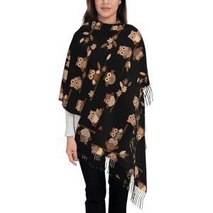 JONGYA Châle imprimé drapeau américain et écharpe à pompons, adapté pour la chaleur quotidienne ou un style assorti, Chouettes mignonnes marron, taille unique - Publicité JONGYA Châle imprimé drapeau américain et écharpe à pompons, adapté pour la chaleur quotidienne ou un style assorti, Chouettes mignonnes marron, taille unique - Publicité