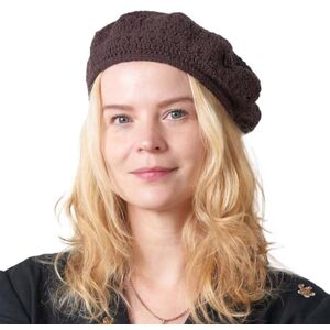CHARM Chapeau Femme Bonnet Beret Casquette Béret Basque D'été 100% Coton Tricoté Fait Main Crochet Souple Brun Foncé - Publicité CHARM Chapeau Femme Bonnet Beret Casquette Béret Basque D'été 100% Coton Tricoté Fait Main Crochet Souple Brun Foncé - Publicité