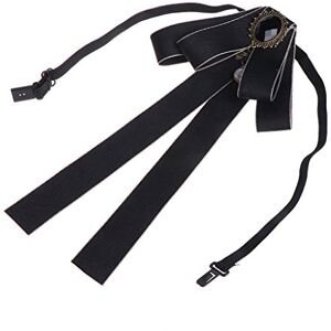 niumanery Women Men Ribbon Long Large Bowknot Bow Tie Brooches With Necklace Fashion Black - Publicité niumanery Women Men Ribbon Long Large Bowknot Bow Tie Brooches With Necklace Fashion Black - Publicité