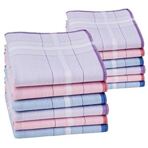 HOULIFE Femme Mouchoirs Tissu en Pur Coton Peigné Motif Rayures Carreaux Classique pour Usage Quotidien Lot de 6/12 Pièces 28x28cm Cadeau de Noël - Publicité HOULIFE Femme Mouchoirs Tissu en Pur Coton Peigné Motif Rayures Carreaux Classique pour Usage Quotidien Lot de 6/12 Pièces 28x28cm Cadeau de Noël - Publicité