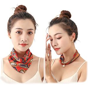 Tsangbaby Écharpe de cou magnétique avec épingle de protection solaire douce vintage bandana imprimé cache-cou élégant perles pendentif foulard pour couvrir les cicatrices, Rouge, taille unique - Publicité Tsangbaby Écharpe de cou magnétique avec épingle de protection solaire douce vintage bandana imprimé cache-cou élégant perles pendentif foulard pour couvrir les cicatrices, Rouge, taille unique - Publicité