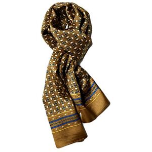 UK_Stone Hommes 100% Soie Foulard Echarpe Tissage (Fleurs à carreaux #1 d'or) - Publicité UK_Stone Hommes 100% Soie Foulard Echarpe Tissage (Fleurs à carreaux #1 d'or) - Publicité