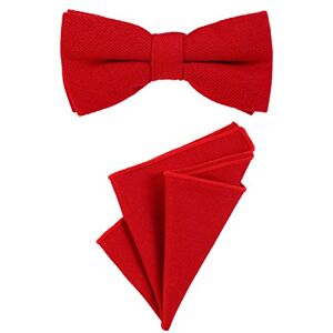 DonDon Hommes noeud papillon 12 x 6 cm lié longueur réglable et mouchoir 23 x 23 x 23 cm couleur coton assorti Rouge - Publicité DonDon Hommes noeud papillon 12 x 6 cm lié longueur réglable et mouchoir 23 x 23 x 23 cm couleur coton assorti Rouge - Publicité