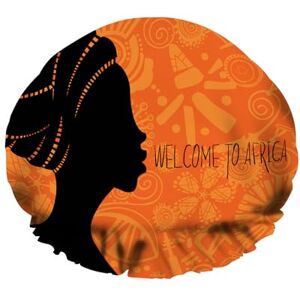 Melbrakin Bonnet de douche femme africaine Double chapeau de bain imperméable éléments africains bienvenue en afrique pour les femmes hôtel voyage cuisine travail - Publicité Melbrakin Bonnet de douche femme africaine Double chapeau de bain imperméable éléments africains bienvenue en afrique pour les femmes hôtel voyage cuisine travail - Publicité