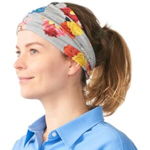 CHARM Bandeau Cheveux Femme Bandana Soleil Foulard Jersey Durable Avec Elastique Large Style Boheme Yoga Hair Pour l'Été Gris Fleur - Publicité CHARM Bandeau Cheveux Femme Bandana Soleil Foulard Jersey Durable Avec Elastique Large Style Boheme Yoga Hair Pour l'Été Gris Fleur - Publicité