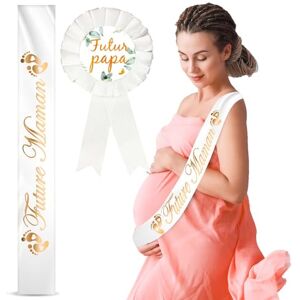 inedit Echarpe Baby Shower Fille Echarpe Future Maman + Logo Futur Papa Mixte Blanc Ruban Cadeau Décoration Baby Shower - Publicité inedit Echarpe Baby Shower Fille Echarpe Future Maman + Logo Futur Papa Mixte Blanc Ruban Cadeau Décoration Baby Shower - Publicité