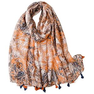 LumiSyne Voile Écharpe Femme Imprimé Floral Plante Motif Géométrique Avec Gland Bicolore Châle Transparent Léger Étole Longue Douce Foulard - Publicité LumiSyne Voile Écharpe Femme Imprimé Floral Plante Motif Géométrique Avec Gland Bicolore Châle Transparent Léger Étole Longue Douce Foulard - Publicité