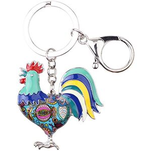 BONSNY Émail- Alliage Mignon Animaux de la Ferme Poulet Coq Porte-Clés pour les Femmes de Voiture Sac Clé Poule Cadeaux Bijoux Accessoires Charms (Bleu) - Publicité BONSNY Émail- Alliage Mignon Animaux de la Ferme Poulet Coq Porte-Clés pour les Femmes de Voiture Sac Clé Poule Cadeaux Bijoux Accessoires Charms (Bleu) - Publicité