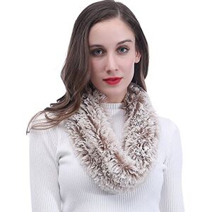 Lina & Lily écharpe tube snood bicolore en fausse fourrure (Marron/Blanc) - Publicité Lina & Lily écharpe tube snood bicolore en fausse fourrure (Marron/Blanc) - Publicité
