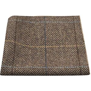 King & Priory Noyer Brun Chevron Check Poche Carré, Mouchoir - Publicité King & Priory Noyer Brun Chevron Check Poche Carré, Mouchoir - Publicité