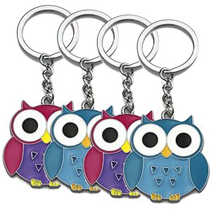 Hrbtag Porte Clé Hibou Chouette, 4 Pièces Porte-clés Personnalisé Porte-clés de dessin animé Porte-clés mignon Pendentif Charm Porte-clés Décoration Sac Stuffer Holiday Charms Porte-clés en Métal - Publicité Hrbtag Porte Clé Hibou Chouette, 4 Pièces Porte-clés Personnalisé Porte-clés de dessin animé Porte-clés mignon Pendentif Charm Porte-clés Décoration Sac Stuffer Holiday Charms Porte-clés en Métal - Publicité