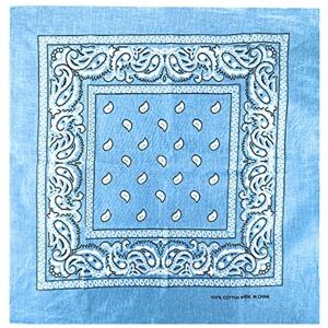 JOPHY & CO. Bandanas 100 % coton pour femme / homme / enfants, unisexe avec motif Paisley, mouchoir couvre-chef, écharpe pour cheveux / cou / poignet / tête COD., bleu ciel, Taille Unique - Publicité JOPHY & CO. Bandanas 100 % coton pour femme / homme / enfants, unisexe avec motif Paisley, mouchoir couvre-chef, écharpe pour cheveux / cou / poignet / tête COD., bleu ciel, Taille Unique - Publicité