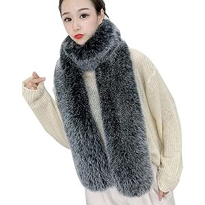 PengGengA Écharpe en Fausse Fourrure pour Femmes Long Rectangle Uni Chaude Wraps Furry Doux Châle (Noir Blanc, Taille unique) - Publicité PengGengA Écharpe en Fausse Fourrure pour Femmes Long Rectangle Uni Chaude Wraps Furry Doux Châle (Noir Blanc, Taille unique) - Publicité