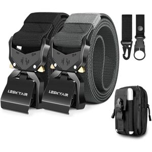 Leskyair 2 Pièces Ceinture Tactique pour Hommes, Ceinture Militaire de Travail avec Boucle à Dégagement Rapide en Métal, Cadeau avec Pochette Tactique et Crochet - Publicité Leskyair 2 Pièces Ceinture Tactique pour Hommes, Ceinture Militaire de Travail avec Boucle à Dégagement Rapide en Métal, Cadeau avec Pochette Tactique et Crochet - Publicité