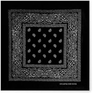 JOPHY & CO. Bandanas 100 % coton pour femme / homme / enfants, unisexe avec motif Paisley, mouchoir couvre-chef, écharpe pour cheveux / cou / poignet / tête COD., Noir , Taille Unique - Publicité JOPHY & CO. Bandanas 100 % coton pour femme / homme / enfants, unisexe avec motif Paisley, mouchoir couvre-chef, écharpe pour cheveux / cou / poignet / tête COD., Noir , Taille Unique - Publicité
