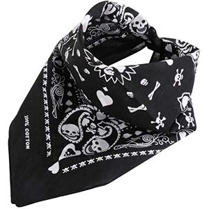 TRIXES Foulard de tête de carte à jouer bandana noir avec motif de crâne blanc double face Adulte unisexe Accessoires de costume d'Halloween - Publicité TRIXES Foulard de tête de carte à jouer bandana noir avec motif de crâne blanc double face Adulte unisexe Accessoires de costume d'Halloween - Publicité