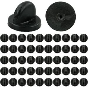 AMANDELIZABE Lot de 55 fermoirs papillon en caoutchouc pour la fabrication de bijoux, chapeaux, badges, uniformes, noirs, 11,5 mm de diamètre - Publicité AMANDELIZABE Lot de 55 fermoirs papillon en caoutchouc pour la fabrication de bijoux, chapeaux, badges, uniformes, noirs, 11,5 mm de diamètre - Publicité