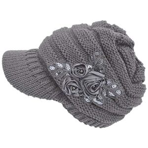 Tuopuda Chapeau d'hiver Femme Fleur Decor Crochet à Tricoter Bonnet visière Chapeau - Publicité Tuopuda Chapeau d'hiver Femme Fleur Decor Crochet à Tricoter Bonnet visière Chapeau - Publicité