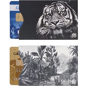 Color Pop Lot de 2 étuis Anti-piratage Couleur Motif Tigre Tropical Vintage en PVC – Carton Imprime – 6 x 8,8 cm - Publicité Color Pop Lot de 2 étuis Anti-piratage Couleur Motif Tigre Tropical Vintage en PVC – Carton Imprime – 6 x 8,8 cm - Publicité