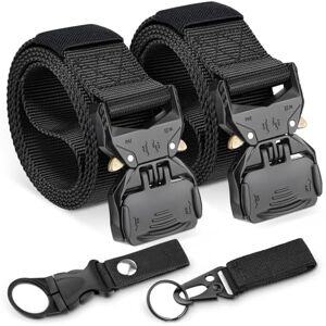 GlasFlength Ceinture Tactique, 3,8cm Robustes Nylon Ceinture Militaire Homme avec Boucle en Métal à Dégagement Rapide 2 Pièces Ceinturon Tactique avec Sac Tactique Molle 2 Crochet (Noir, Vert) - Publicité GlasFlength Ceinture Tactique, 3,8cm Robustes Nylon Ceinture Militaire Homme avec Boucle en Métal à Dégagement Rapide 2 Pièces Ceinturon Tactique avec Sac Tactique Molle 2 Crochet (Noir, Vert) - Publicité
