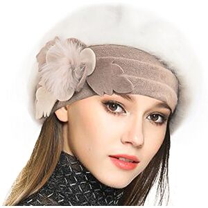 VECRY Femme Laine Béret Français Cloche Angola Robe Bonnet Calotte Chapeaux d'hiver (Crème, Taille M) - Publicité VECRY Femme Laine Béret Français Cloche Angola Robe Bonnet Calotte Chapeaux d'hiver (Crème, Taille M) - Publicité