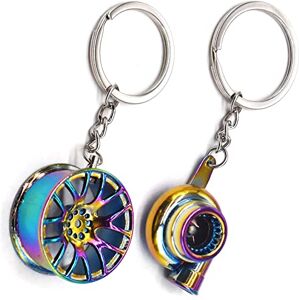 Qixuer 2 Pcs Porte-Clés Suspendu Pendentif Créatif, Turbo En Métal Spinning, Jante De Voiture Créatif Moyeu De Roue Modèle pour Filles Garçons - Publicité Qixuer 2 Pcs Porte-Clés Suspendu Pendentif Créatif, Turbo En Métal Spinning, Jante De Voiture Créatif Moyeu De Roue Modèle pour Filles Garçons - Publicité