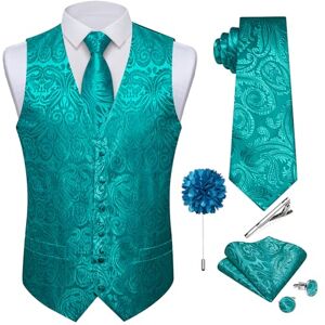 DiBanGu Ensemble cravate en soie unie pour homme, avec pochette de poche et pinces à cravate, lot classique et élégant pour mariage et soirée, bleu sarcelle, taille unique - Publicité DiBanGu Ensemble cravate en soie unie pour homme, avec pochette de poche et pinces à cravate, lot classique et élégant pour mariage et soirée, bleu sarcelle, taille unique - Publicité