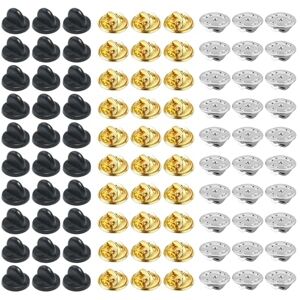 SYEYCW 120 Pièces Fermoir Pins, 40 Pièces Noir Attache Pins en Caoutchouc, 80 Pièces Argent Doré Embrayage Papillon Cravates Tie Pin's en Métal, pour Broche, Cravate, Chapeaux, Insigne - Publicité SYEYCW 120 Pièces Fermoir Pins, 40 Pièces Noir Attache Pins en Caoutchouc, 80 Pièces Argent Doré Embrayage Papillon Cravates Tie Pin's en Métal, pour Broche, Cravate, Chapeaux, Insigne - Publicité