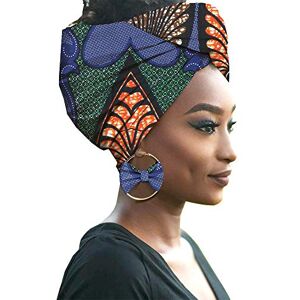 HZQIFEI Tête Echarpe Femme Turbans Foulard avec Boucle d'oreille Africaine Impression Element Headwraps (Style#20, 55 * 180cm) - Publicité HZQIFEI Tête Echarpe Femme Turbans Foulard avec Boucle d'oreille Africaine Impression Element Headwraps (Style#20, 55 * 180cm) - Publicité