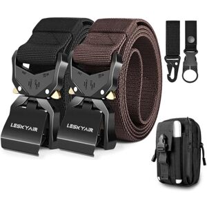 Leskyair 2 Pièces Ceinture Tactique pour Hommes, Ceinture Militaire de Travail avec Boucle à Dégagement Rapide en Métal, Cadeau avec Pochette Tactique et Crochet - Publicité Leskyair 2 Pièces Ceinture Tactique pour Hommes, Ceinture Militaire de Travail avec Boucle à Dégagement Rapide en Métal, Cadeau avec Pochette Tactique et Crochet - Publicité