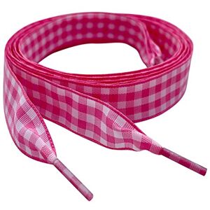 My Ribbon Laces Lacets plats vichy rose 65 cm pour baskets, bottes et chaussures, Carreaux vichy rose, 65 cm - Publicité My Ribbon Laces Lacets plats vichy rose 65 cm pour baskets, bottes et chaussures, Carreaux vichy rose, 65 cm - Publicité