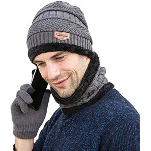 SHINsuke Lot de 3 bonnets, écharpes, gants, bonnet épais pour homme, Grey, M - Publicité SHINsuke Lot de 3 bonnets, écharpes, gants, bonnet épais pour homme, Grey, M - Publicité