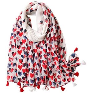 Clest F&H Women Accessories Clest F&H Longue Écharpe Douce Châle Foulard Imprimé Coeur Rouge et Bleu Pour Tenues De Vacances Accessoires - Publicité Clest F&H Women Accessories Clest F&H Longue Écharpe Douce Châle Foulard Imprimé Coeur Rouge et Bleu Pour Tenues De Vacances Accessoires - Publicité