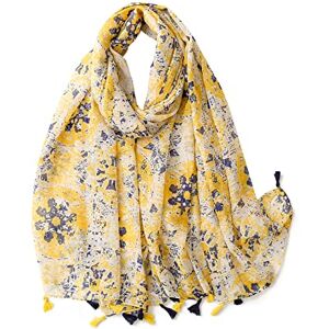 LumiSyne Voile Écharpe Femme Imprimé Floral Plante Motif Géométrique Avec Gland Bicolore Châle Transparent Léger Étole Longue Douce Foulard - Publicité LumiSyne Voile Écharpe Femme Imprimé Floral Plante Motif Géométrique Avec Gland Bicolore Châle Transparent Léger Étole Longue Douce Foulard - Publicité