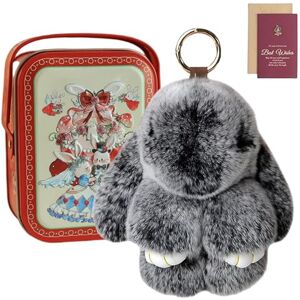 Knubbuf Cute Bunny Keychain in a Tin Box Fluffy Lop-Eared Rabbit Plush Keyring, Soft Faux Fur Bag Charm & Purse Accessory, Adorable Easter Birthday Gift for Women Girls (P) - Publicité Knubbuf Cute Bunny Keychain in a Tin Box Fluffy Lop-Eared Rabbit Plush Keyring, Soft Faux Fur Bag Charm & Purse Accessory, Adorable Easter Birthday Gift for Women Girls (P) - Publicité