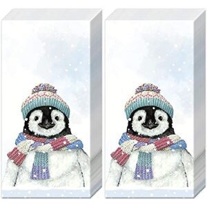 Taschentücher bedruckt 20 Mouchoirs (2x 10) mignon pingouin dans les vêtements d'hiver comme cadeau pour les amoureux des animaux en hiver - Publicité Taschentücher bedruckt 20 Mouchoirs (2x 10) mignon pingouin dans les vêtements d'hiver comme cadeau pour les amoureux des animaux en hiver - Publicité