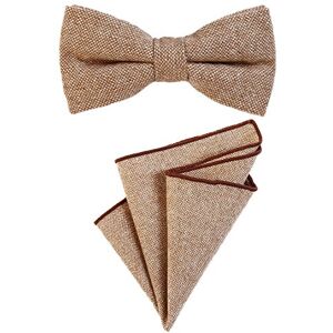 DonDon Hommes noeud papillon 12 x 6 cm lié longueur réglable et mouchoir 23 x 23 x 23 cm couleur coton assorti marron clair-blanc - Publicité DonDon Hommes noeud papillon 12 x 6 cm lié longueur réglable et mouchoir 23 x 23 x 23 cm couleur coton assorti marron clair-blanc - Publicité