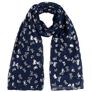 World of Shawls Grande écharpe/sarong/châle pour femme avec imprimé papillon, New Glitter Butterfly Navy Blue, - Publicité World of Shawls Grande écharpe/sarong/châle pour femme avec imprimé papillon, New Glitter Butterfly Navy Blue, - Publicité