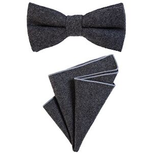 DonDon Hommes noeud papillon 12 x 6 cm lié longueur réglable et mouchoir 23 x 23 x 23 cm couleur coton assorti gris foncé - Publicité DonDon Hommes noeud papillon 12 x 6 cm lié longueur réglable et mouchoir 23 x 23 x 23 cm couleur coton assorti gris foncé - Publicité