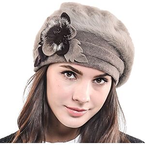 HISSHE Femmes Français Béret Chic Bonnet Hiver Chapeaux, Kaki, M - Publicité HISSHE Femmes Français Béret Chic Bonnet Hiver Chapeaux, Kaki, M - Publicité