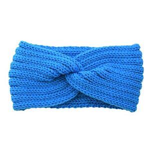 Serre-tête chaud en tricot extensible doux pour femme Serre-tête d'hiver en métal (1-bleu, taille unique) - Publicité