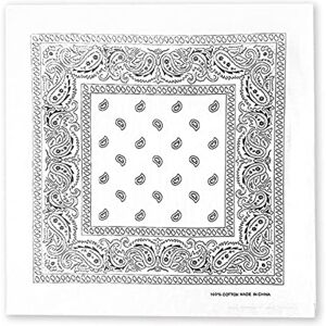JOPHY & CO. Bandanas 100 % coton pour femme / homme / enfants, unisexe avec motif Paisley, mouchoir couvre-chef, écharpe pour cheveux / cou / poignet / tête COD., Blanc, Taille Unique - Publicité JOPHY & CO. Bandanas 100 % coton pour femme / homme / enfants, unisexe avec motif Paisley, mouchoir couvre-chef, écharpe pour cheveux / cou / poignet / tête COD., Blanc, Taille Unique - Publicité