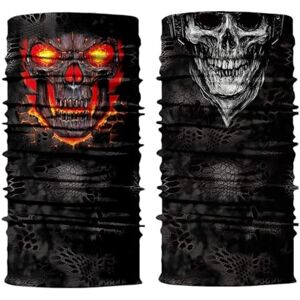 ShopINess Lot de 2 bandanas tour de cou multifonction unisexe adulte pour moto, sport, fête, Halloween et carnaval crâne, multicolore, Taille Unique - Publicité ShopINess Lot de 2 bandanas tour de cou multifonction unisexe adulte pour moto, sport, fête, Halloween et carnaval crâne, multicolore, Taille Unique - Publicité