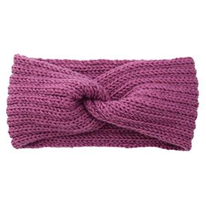 Serre-tête chaud en tricot extensible doux pour femme Serre-tête d'hiver en métal (1-violet, taille unique) - Publicité