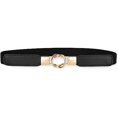 BlackButterfly Rétro Elastique Rond Boucle en métal Maigre Taille Serre-taille Ceinture (Noir, S) - Publicité BlackButterfly Rétro Elastique Rond Boucle en métal Maigre Taille Serre-taille Ceinture (Noir, S) - Publicité